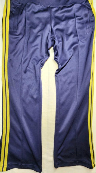 VTG Nike The Athletic Dept.  Warm Up Pants Dark Blue w/ Yellow Stripes Size XL - Picture 2 of 11